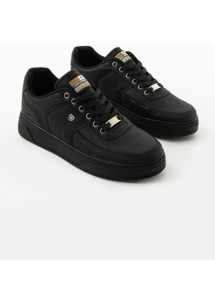 909 Siyah Renk Bağcıklı Siyah Taban Rahat Erkek Spor Ayakkabı Lescarmine