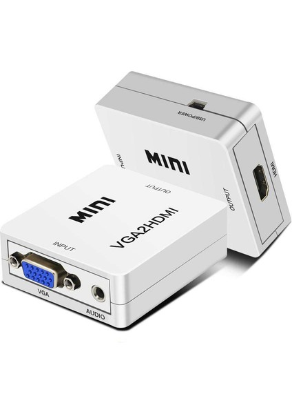 VGA To HDMI 1080 P VGA HDMI Uyumlu Dönüştürücü Adaptör Kutusu Ses Çıkışı ile Pc Dizüstü Bilgisayar Için VGA HDMI Adaptörü Hdtv Projektöre