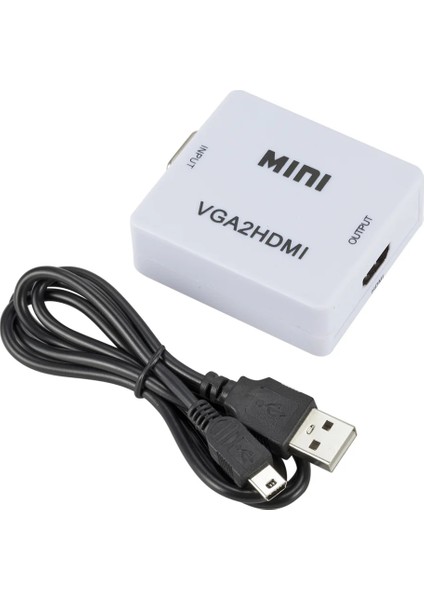 VGA To HDMI 1080 P VGA HDMI Uyumlu Dönüştürücü Adaptör Kutusu Ses Çıkışı ile Pc Dizüstü Bilgisayar Için VGA HDMI Adaptörü Hdtv Projektöre