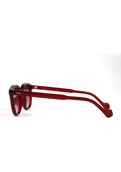 Hayal C7-48 Unisex Güneş Gözlüğü Şeffaf Bordo Çerçeve Bordo Degrade Cam