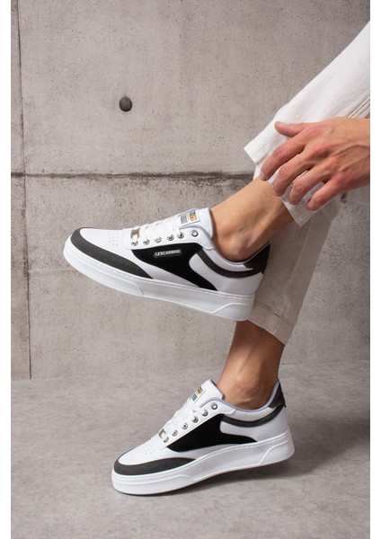 907 Beyaz Renk Bağcıklı Erkek Spor Ayakkabı Kauçuk Taban Suni Deri Malzeme fiyatları