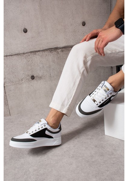 907 Beyaz Renk Bağcıklı Erkek Spor Ayakkabı Kauçuk Taban Suni Deri Malzeme modelleri