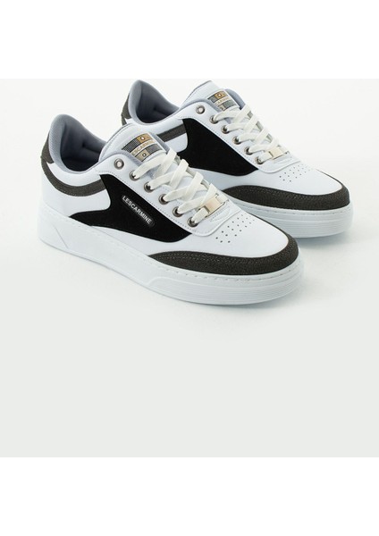 907 Beyaz Renk Bağcıklı Erkek Spor Ayakkabı Kauçuk Taban Suni Deri Malzeme