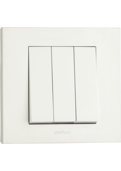 8 Adet Ovivo Grano Beyaz Üçlü Anahtar Çerçeve Dahil
