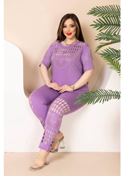 Kadin Eşofman Takımı & Pijama Takımı Taş Detaylı E-05