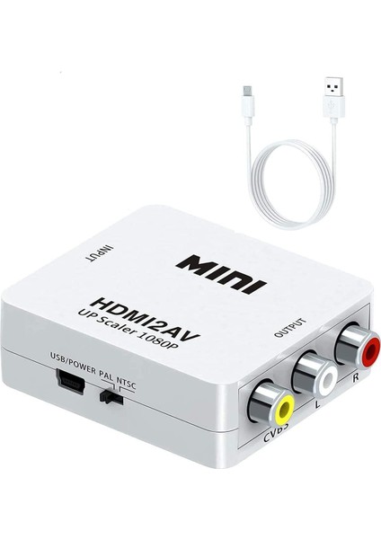 HDMI To Rca Hd Video Converter 1080P Mini HDMI To 3rca Av/cvbs Composite Adapter Converter For Pc/ps3/vcr/dvd Supporting Pal/ntsc Çevirici Converter