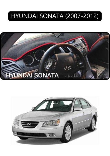 Hyundai Sonata 2007-2012 Torpido Koruma Halısı - Siyah Kenar