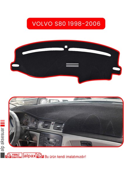 Volvo S80 (1998-2006) Torpido Koruma Halısı - Kırmızı Kenar