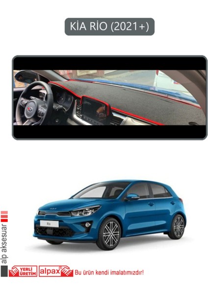 Kia Rio 2021+ Torpido Koruma Halısı - Gri Kenar