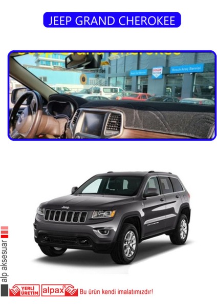 Jeep Grand Cherokee Torpido Koruma Halısı - Mavi Kenar