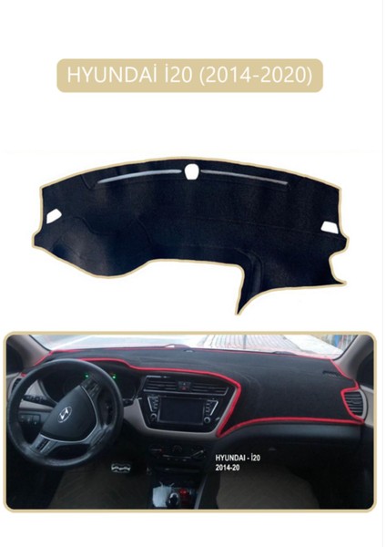 Hyundai I20 2014-2020 Torpido Koruma Halısı - Bej Kenar