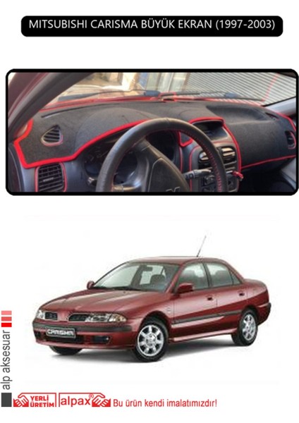 Mıtsubıshı Carısma Büyük Ekran 1997-2003 Torpido Koruma Halısı - Siyah Kenar