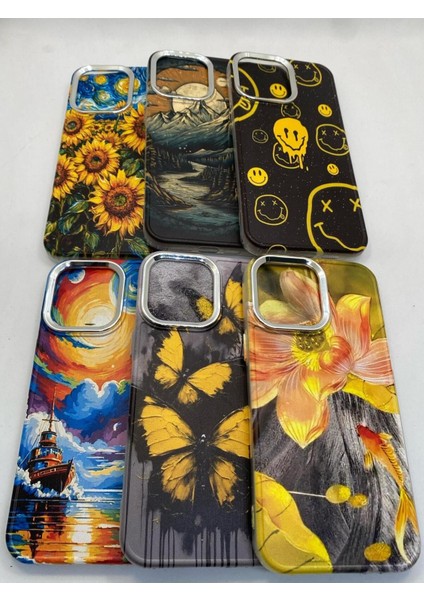 IPHONE 13 Özel Yağlı Boya Çiçek Baskılı Lüks Silikon Kılıf fırsatları