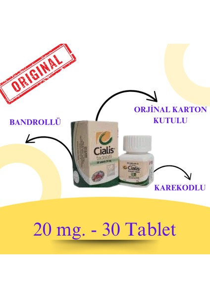 Ciâlis_s 20 Mg 30 Tablet Orjinal Karton Kutulu Bandrollü Karekodlu Erkekler Için Geciktiricilî Sertleştiricilî Performans Artırıcılı Vîâgraâ Cialis_hapı CIALIS_20 Mg Constrain