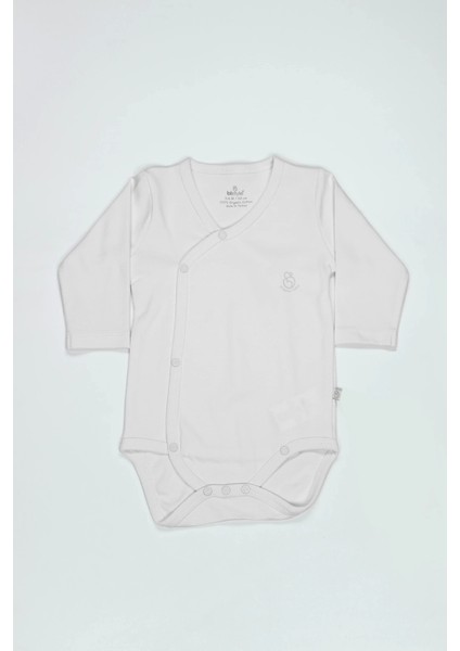 Organik Natural Basic Style Kruvaze Uzun Kol Body BS17102 Beyaz