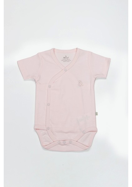 Organik Natural Basic Style Kruvaze Yarım Kol Body BS17101 Pembe
