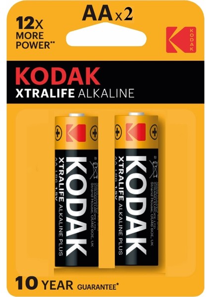 Xtralife Alkalin Kalem Pil Aa 2 Adet Kodak Kaliteli Uzun Ömürlü 1.5 V Kalem Pil Orjinal Kumanda Fener Saat Cihazlar