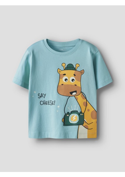 NMMHELGE SS NREG TOP PB Mavi Erkek Çocuk Kısa Kol T-Shirt