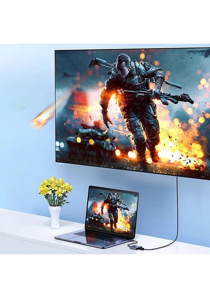 Usb-C HDMI 4K 3 In 1 Kablo Dönüştürücü Için Samsung Huawei iPad Mac Ns USB 3.1 Tip C HDMI 4K USB 3.0 Çoklayıcı Çevirici
