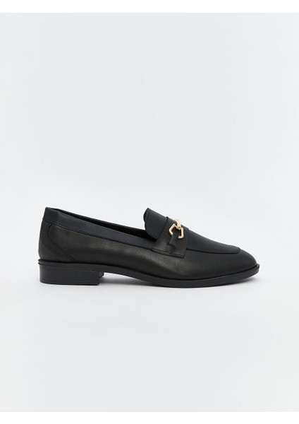 Yeni Sezon Deri Gorunumlu Metal Aplike Detayli Kadin Loafer Ayakkabi - S5MD44Z8 fiyatları