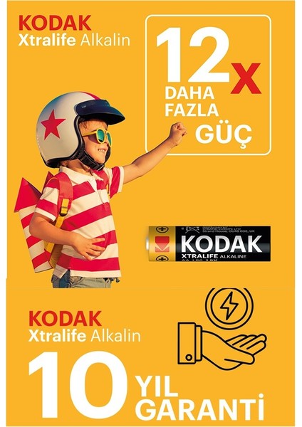 Xtralife Alkalin Kalem Pil Aa 18 Adet Kodak Kaliteli Uzun Ömürlü 1.5 V Kalem Pil Orjinal Kumanda Fener Saat Cihazlar fiyatları