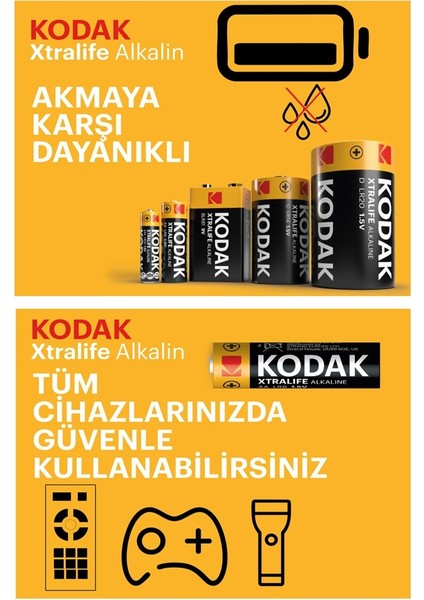 Xtralife Alkalin Kalem Pil Aa 18 Adet Kodak Kaliteli Uzun Ömürlü 1.5 V Kalem Pil Orjinal Kumanda Fener Saat Cihazlar modelleri