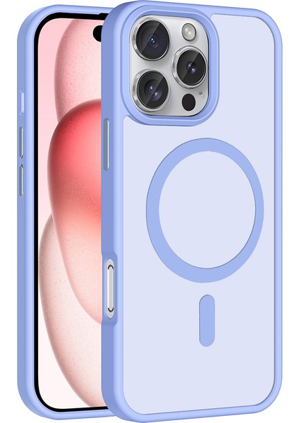Apple iPhone 16 Pro Max Kılıf Magsafe Şarj Özellikli Mat Arka Yüzey Renkli Silikon Sio Kapak