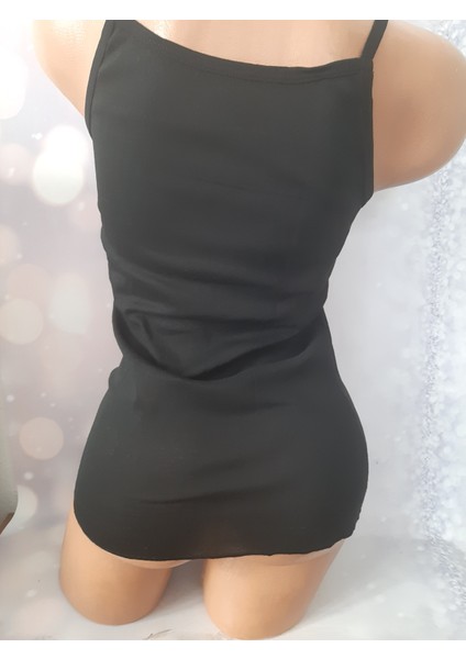 Siyah Ribana Ip Askılı %100 Cotton Kadın Rahat Kullanışlı Atlet fırsatları