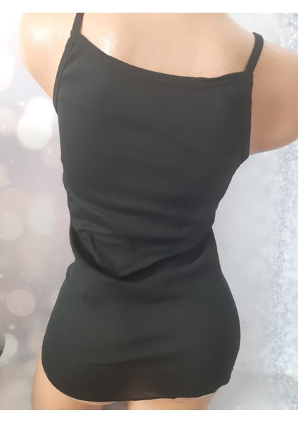 Siyah Ribana Ip Askılı %100 Cotton Kadın Rahat Kullanışlı Atlet indirimleri