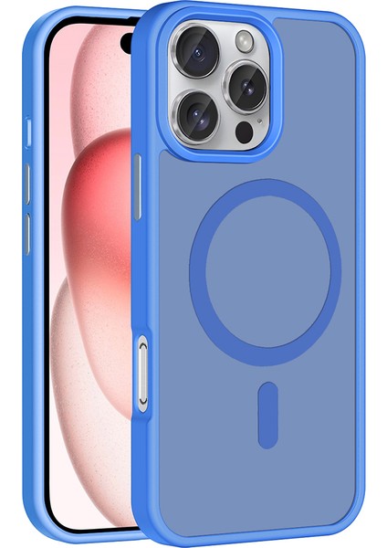 Apple iPhone 16 Pro Kılıf Magsafe Şarj Özellikli Mat Arka Yüzey Renkli Silikon Sio Kapak