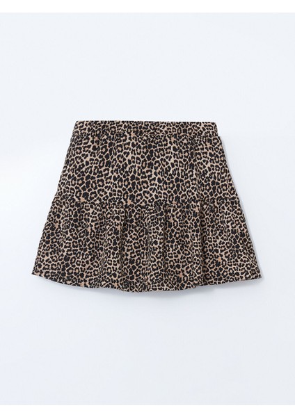 Yeni Sezon Beli Lastikli Leopar Desenli Kiz Cocuk Etek - S5IV77Z4 modelleri