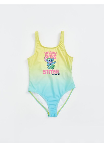 Yeni Sezon Stitch Baskili Hizli Kuruyan Kiz Cocuk Mayo - S5BD12Z4