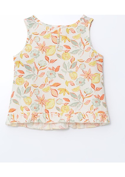 Yeni Sezon Bisiklet Yaka Cicekli Kiz Cocuk Crop Bluz - S5M288Z4 fiyatları