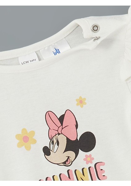 Yeni Sezon Minnie Mouse Baskili Kiz Bebek Body Tayt ve Sac Bandi 3'lu Takim - S5BQ30Z1 fırsatları