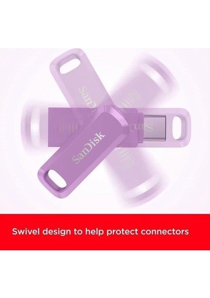 Sandısk 256GB Ultra Dual Drıve Go SDDDC3-256G-G46L Typec USB Bellek Lavender
