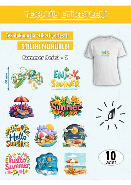 Ütü ile Yapışan Kıyafet Etiketi Summer Serisi