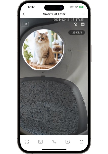 CB002 Kameralı Akıllı Otomatik Kedi Tuvaleti, App ile Uzaktan Kontrol, 72LT Hazne, 7lt Çöp Haznesi