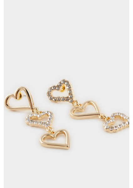 Kadın Kalpli Gold Küpe F1402AXNS