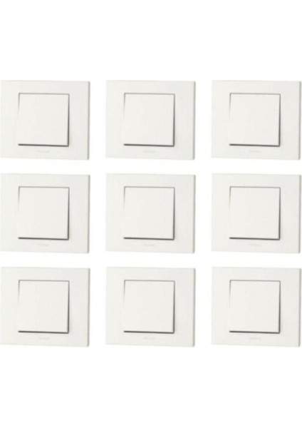 Grano Beyaz Anahtar 9'lu Paket Çerçeve Dahil