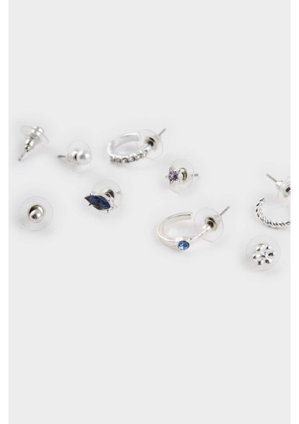 Kadın 9'lu Silver Küpe F1269AXNS