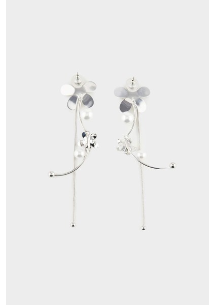 Kadın Çiçekli Sallantılı Silver Küpe F0906AXNS modelleri