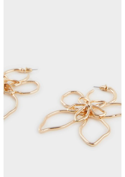 Kadın Çiçek Motifli Gold Küpe F0901AXNS fiyatları