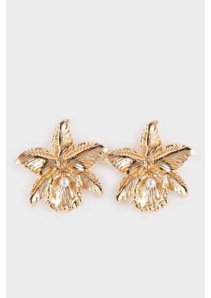 Kadın Yıldızlı Gold Küpe F0905AXNS