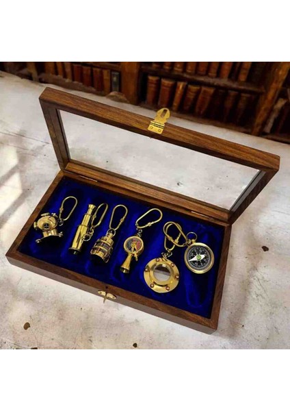 Premium Lüks Ahşap Kutulu Özel Üretim 6’lı Pirinç Anahtarlık Seti Vıp Takım Hediyelik Koleksiyon Elegance Seri fiyatları