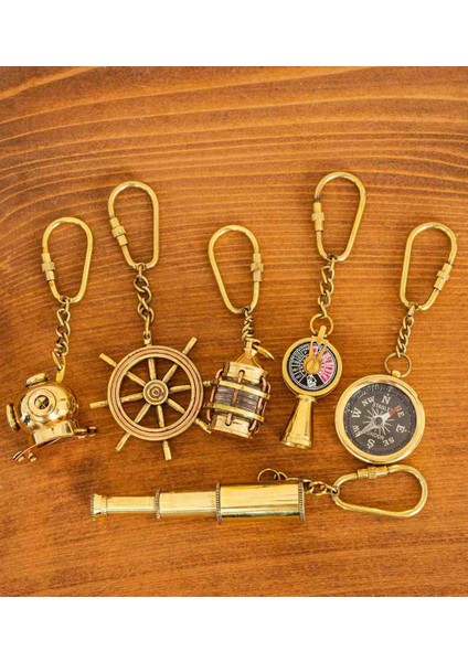 Premium Lüks Ahşap Kutulu Özel Üretim 6’lı Pirinç Anahtarlık Seti Vıp Takım Hediyelik Koleksiyon Elegance Seri fırsatları