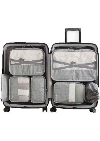 Ecolife Seyahat Saklama Çantası Büyük Kapasiteli 7 Parça Su Geçirmez Saklama Seti (Yurt Dışından)
