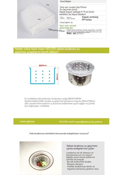 Tek Kullanımlık Lavabo Filtresi (Yurt Dışından) fiyatları