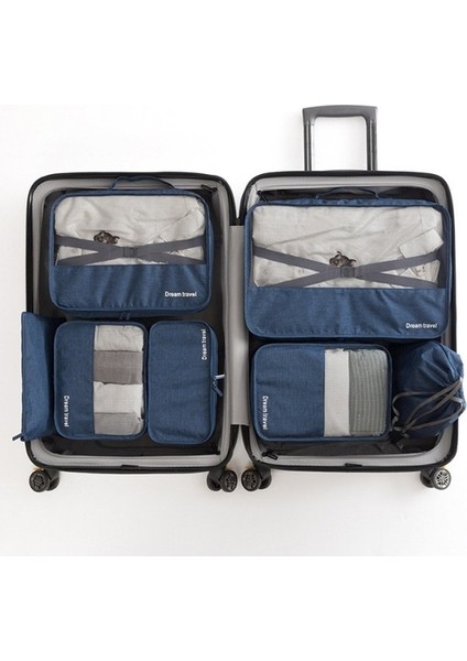 Ecolife Seyahat Saklama Çantası Büyük Kapasiteli 7 Parça Su Geçirmez Saklama Seti (Yurt Dışından)