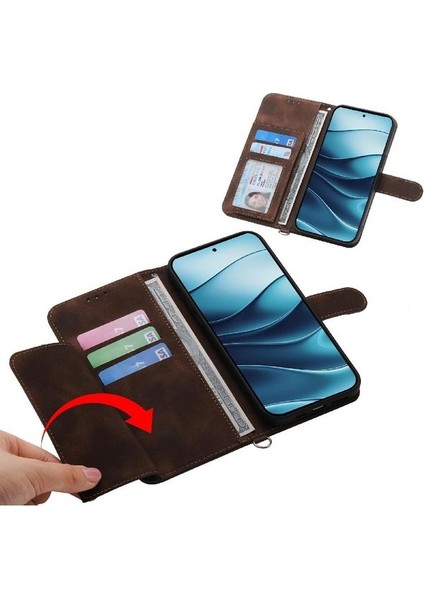 Xiaomi Redmi Note 14 4g Çoklu Kredi Kartı Yuvaları Bileklik Için Flip Case (Yurt Dışından)