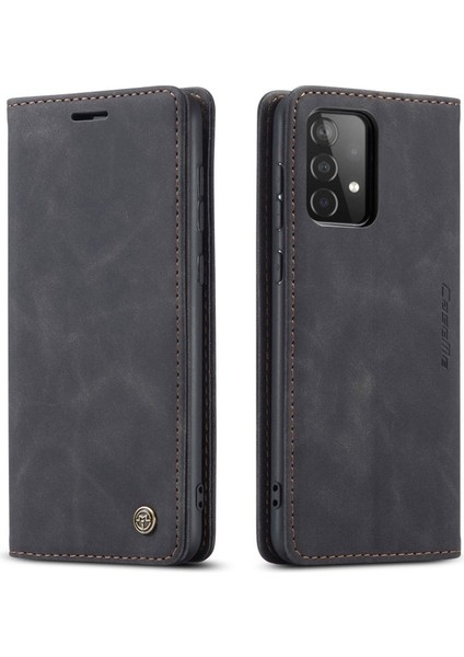 Samsung Galaxy A52 5g Için Retro Pu Deri Tpu Manyetik Flip Standlı Kılıf (Yurt Dışından)